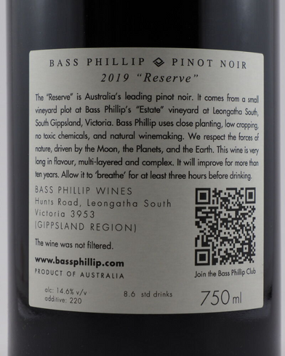 2019 Bass Phillip Reserve Pinot Noir 750ml