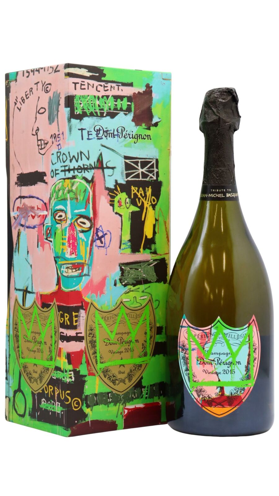 2015 Dom Perignon Jean-Michel Basquiat Tribute Vintage Brut 750ml Green Edition